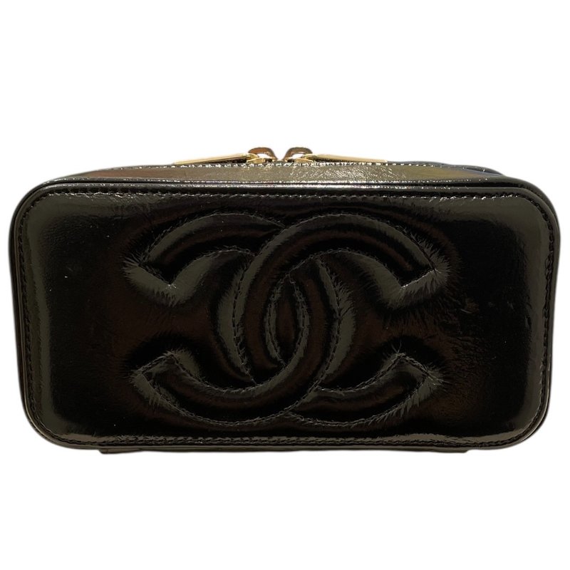 CHANEL 香奈兒 AP2918 化妝箱包 皮革 黑色 金釦-3