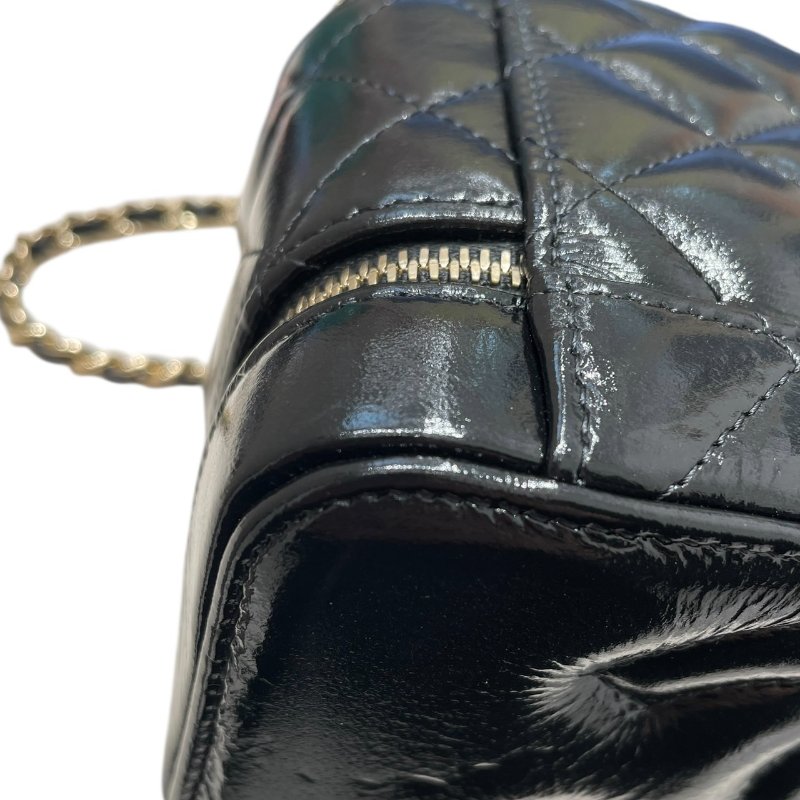 CHANEL 香奈兒 AP2918 化妝箱包 皮革 黑色 金釦-6