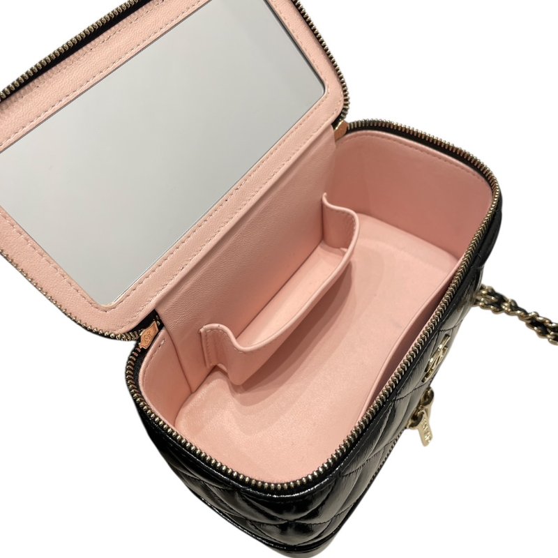 CHANEL 香奈兒 AP2918 化妝箱包 皮革 黑色 金釦-10