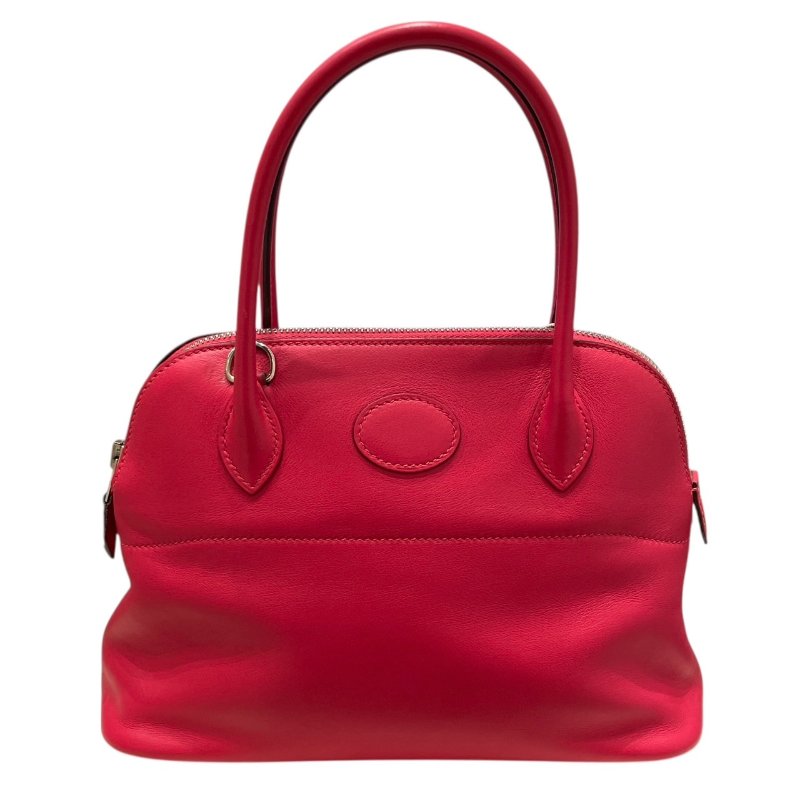 HERMES 愛馬仕 BOLIDE 27 保齡球包  SWIFT LEATHER 玫瑰粉 銀釦-1