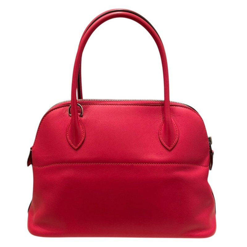 HERMES 愛馬仕 BOLIDE 27 保齡球包  SWIFT LEATHER 玫瑰粉 銀釦-2