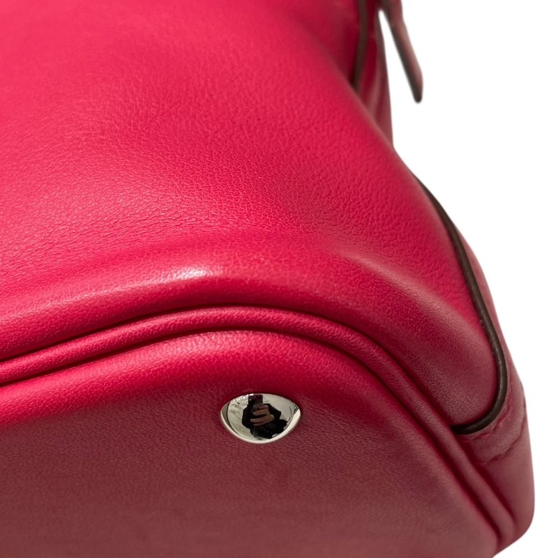 HERMES 愛馬仕 BOLIDE 27 保齡球包  SWIFT LEATHER 玫瑰粉 銀釦-7