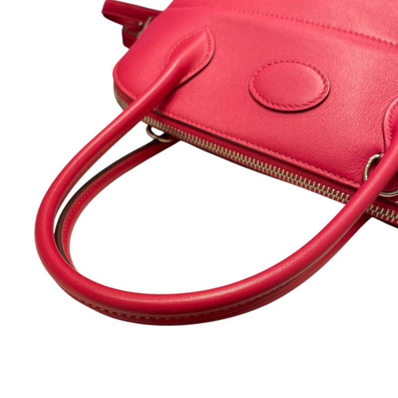 HERMES 愛馬仕 BOLIDE 27 保齡球包  SWIFT LEATHER 玫瑰粉 銀釦-10