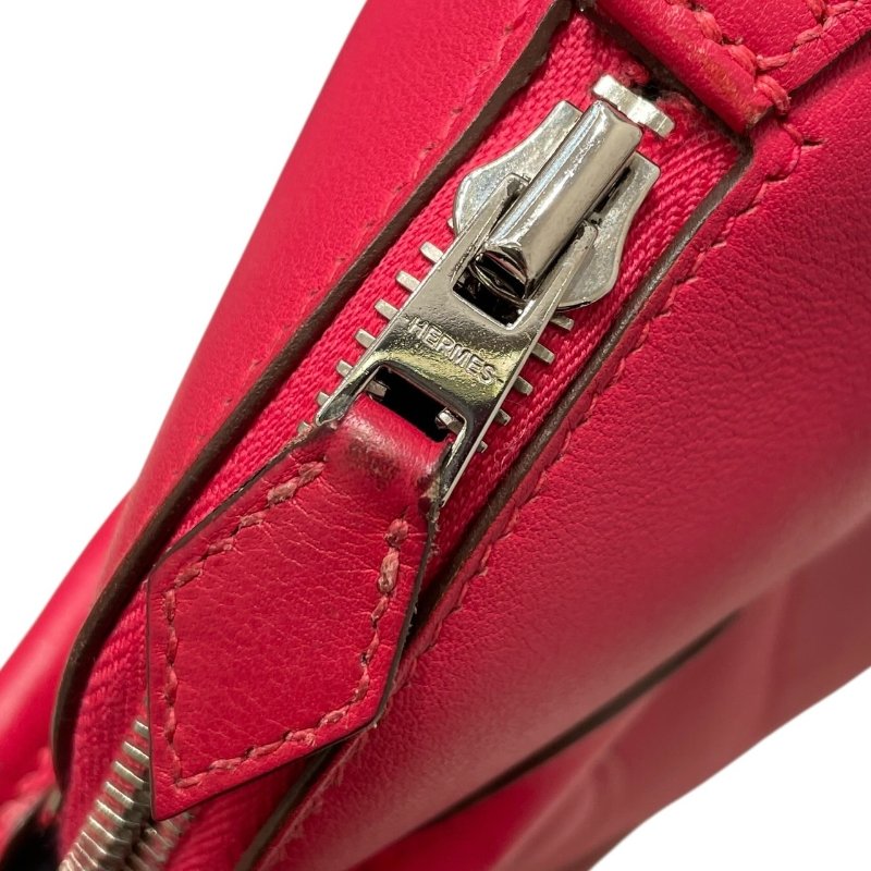 HERMES 愛馬仕 BOLIDE 27 保齡球包  SWIFT LEATHER 玫瑰粉 銀釦-12