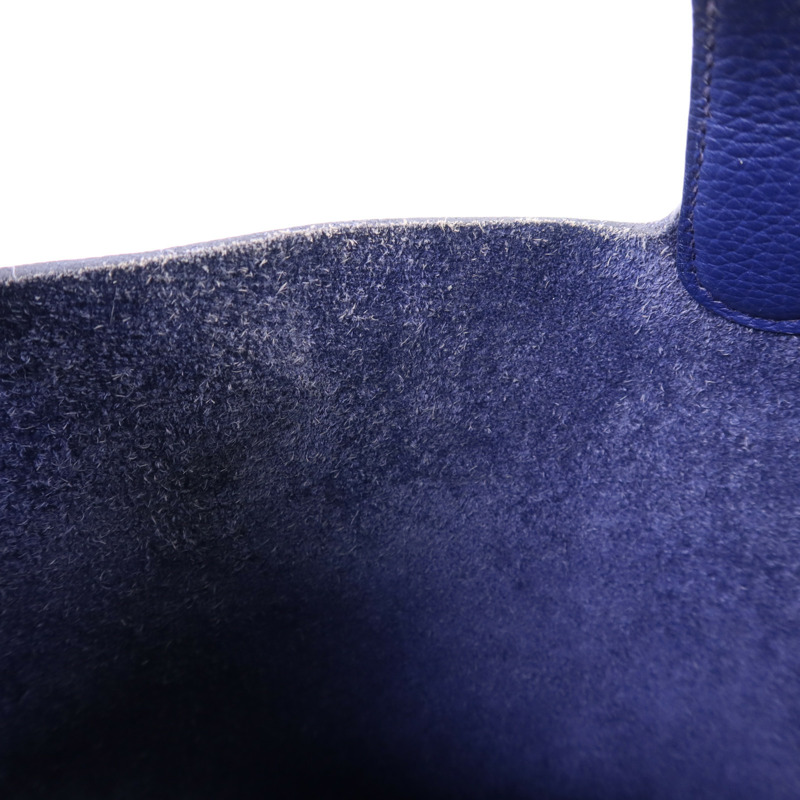 HERMES Clemence皮革Picotin PM銀扣手挽袋Blue Saphir-15