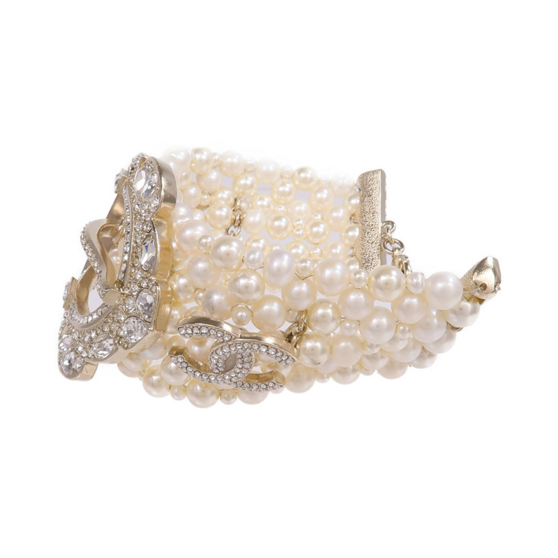 CHANEL 金屬/水晶Bracelet手鏈-1