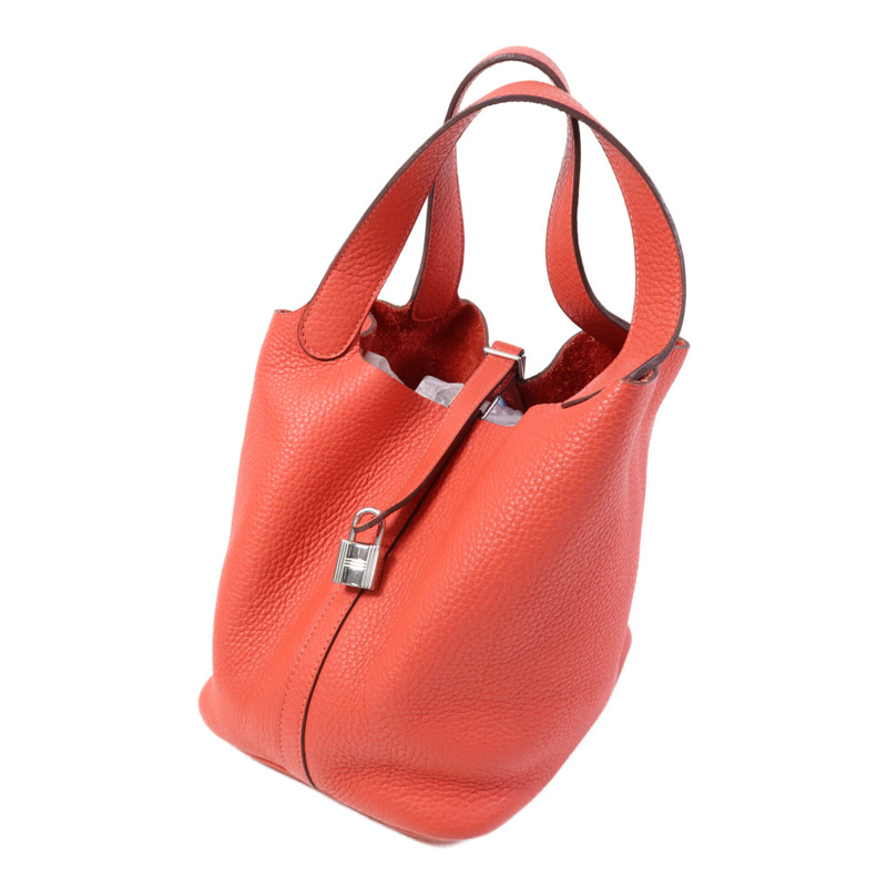 HERMES Clemence皮革Picotin MM銀扣手挽袋-2