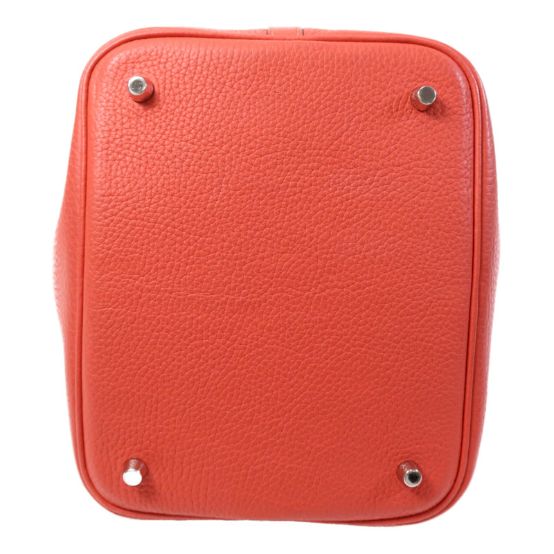 HERMES Clemence皮革Picotin MM銀扣手挽袋-3