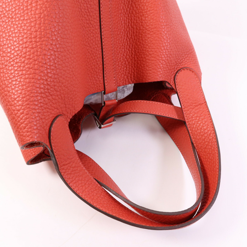 HERMES Clemence皮革Picotin MM銀扣手挽袋-8