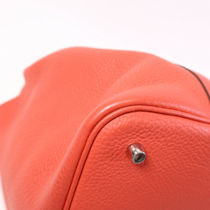 HERMES Clemence皮革Picotin MM銀扣手挽袋-13