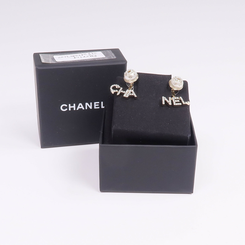 CHANEL 金屬/水晶Pierced Earring耳環-7