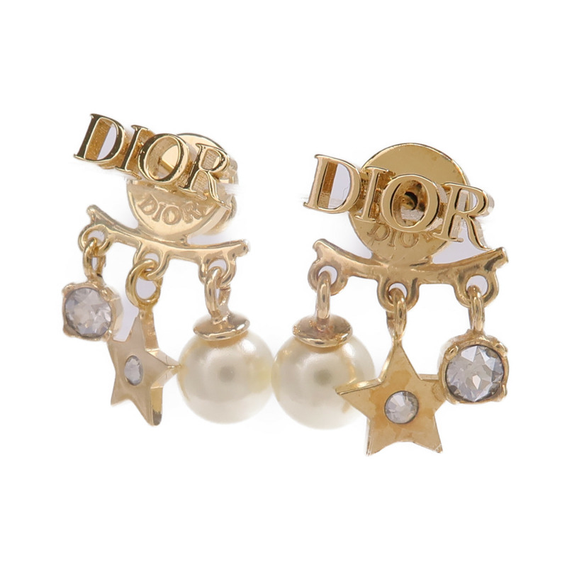 Dior 金屬/水晶Pierced Earring耳環-1