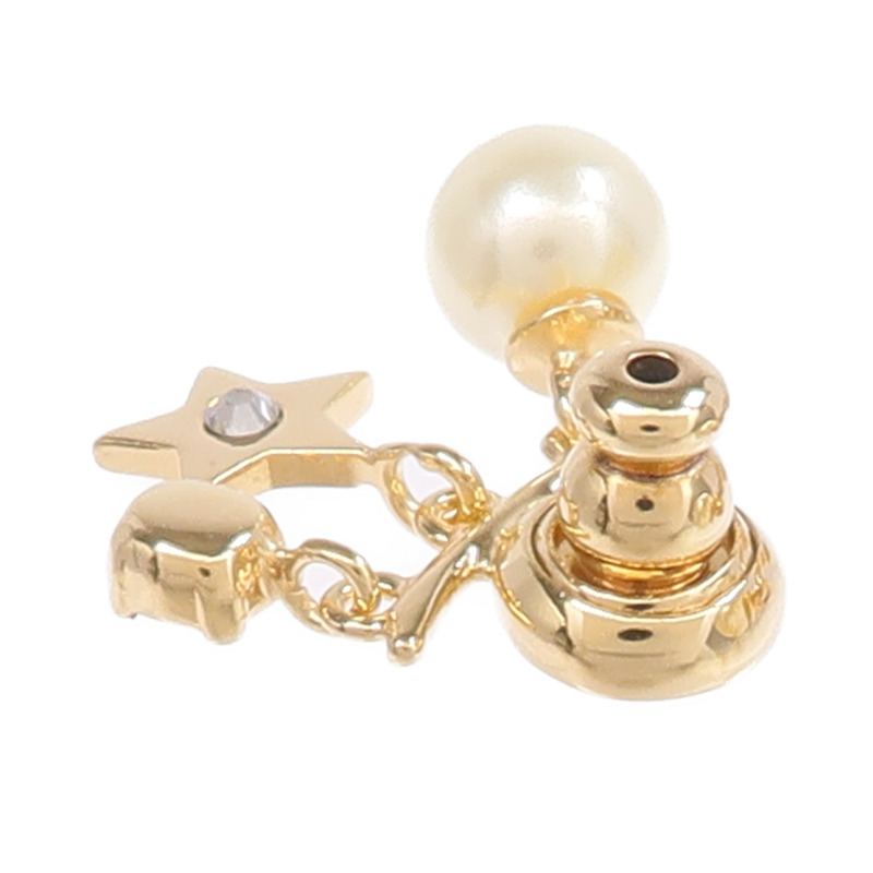 Dior 金屬/水晶Pierced Earring耳環-4