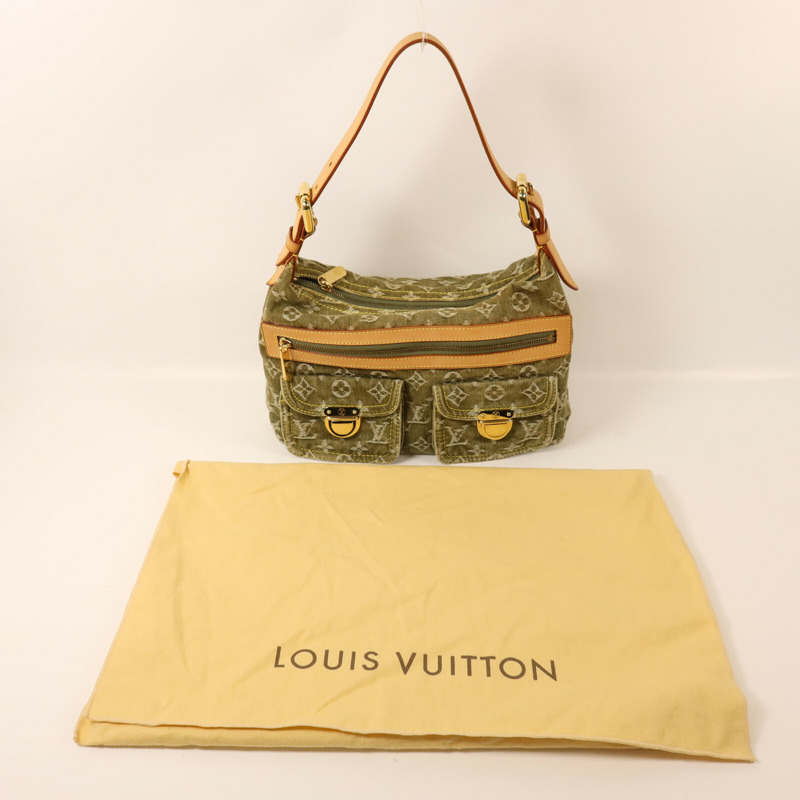 LOUIS VUITTON Monogram Denim Buggy PM金扣肩背袋-8