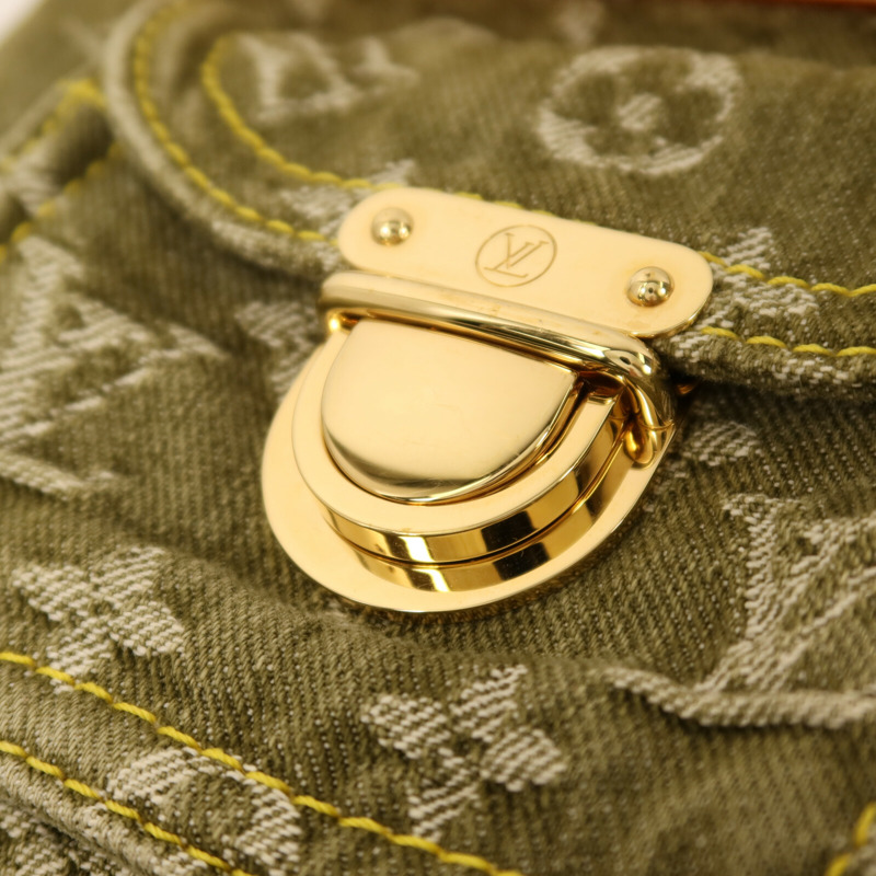 LOUIS VUITTON Monogram Denim Buggy PM金扣肩背袋-9