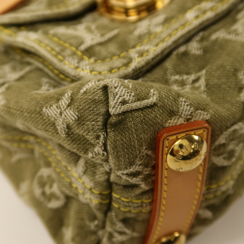 LOUIS VUITTON Monogram Denim Buggy PM金扣肩背袋-10
