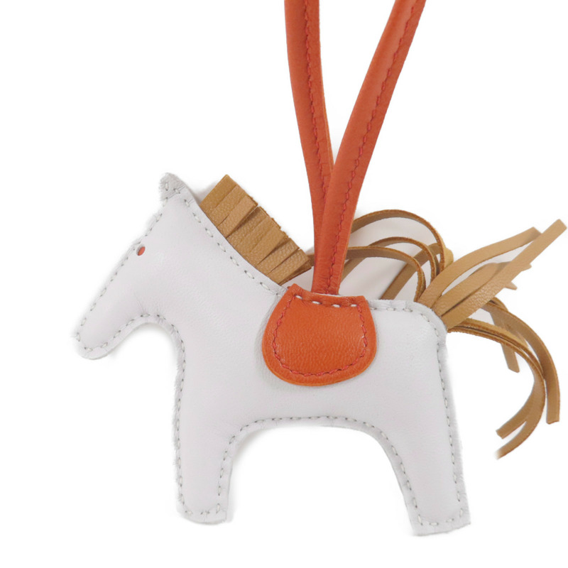 HERMES Milo皮革Rodeo PM Charm掛飾Bleu Brume-0