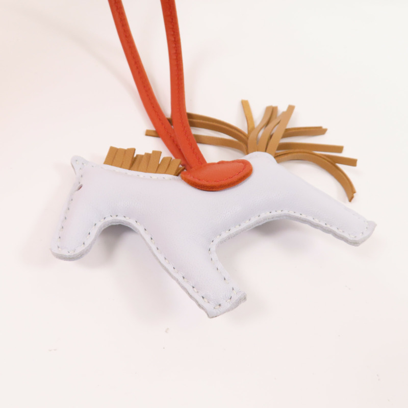 HERMES Milo皮革Rodeo PM Charm掛飾Bleu Brume-1