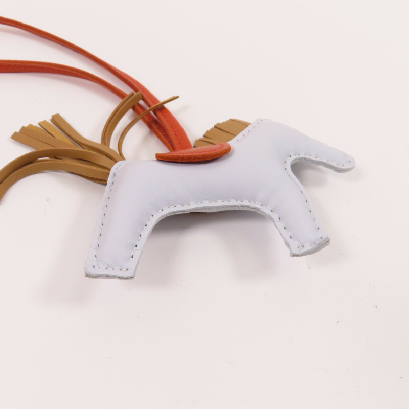 HERMES Milo皮革Rodeo PM Charm掛飾Bleu Brume-3