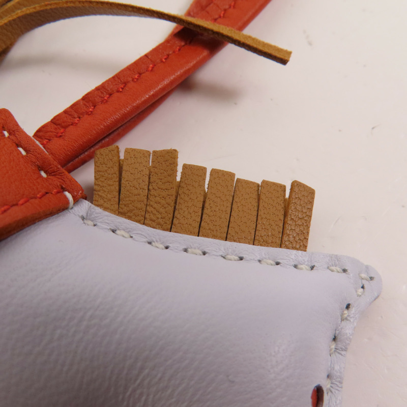 HERMES Milo皮革Rodeo PM Charm掛飾Bleu Brume-4