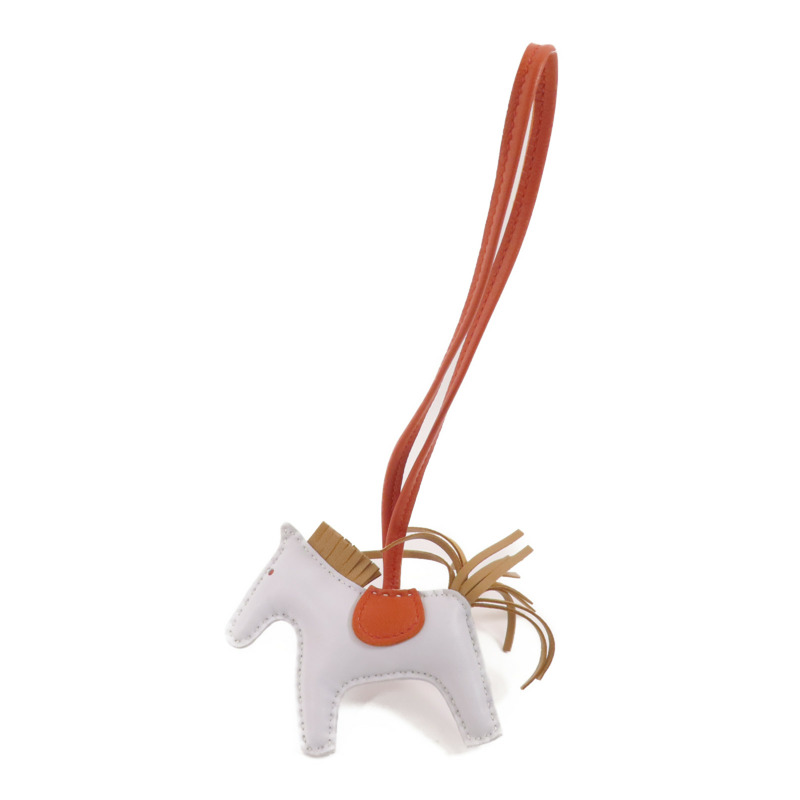 HERMES Milo皮革Rodeo PM Charm掛飾Bleu Brume-5