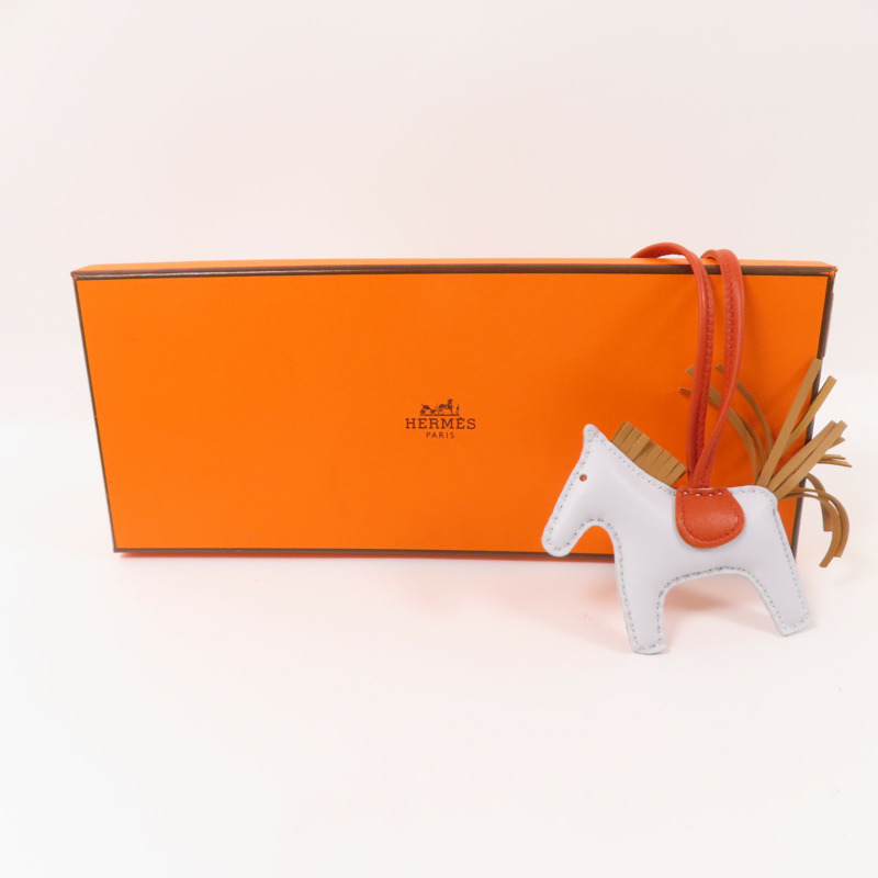 HERMES Milo皮革Rodeo PM Charm掛飾Bleu Brume-7