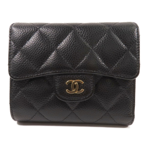 CHANEL 牛皮皮革Small Flap Wallet金扣短錢包