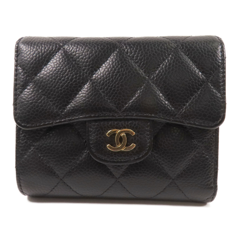 CHANEL 牛皮皮革Small Flap Wallet金扣短錢包-0