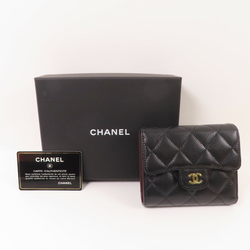CHANEL 牛皮皮革Small Flap Wallet金扣短錢包-18