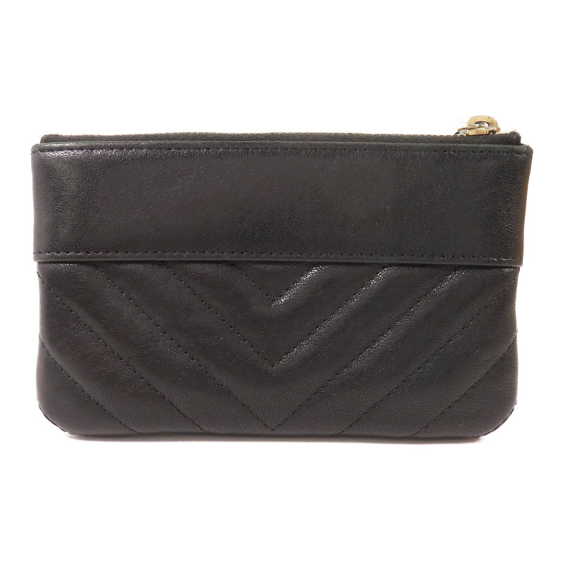 CHANEL 牛皮皮革Mini Pouch金扣手拿包-1