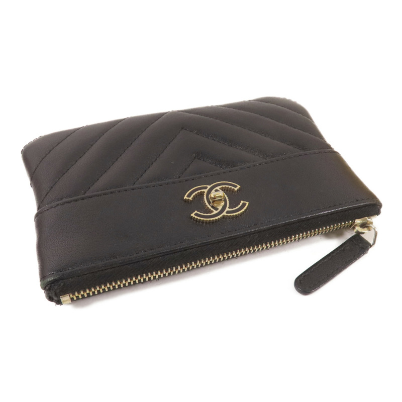 CHANEL 牛皮皮革Mini Pouch金扣手拿包-4