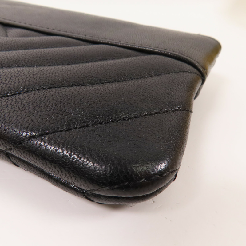 CHANEL 牛皮皮革Mini Pouch金扣手拿包-8