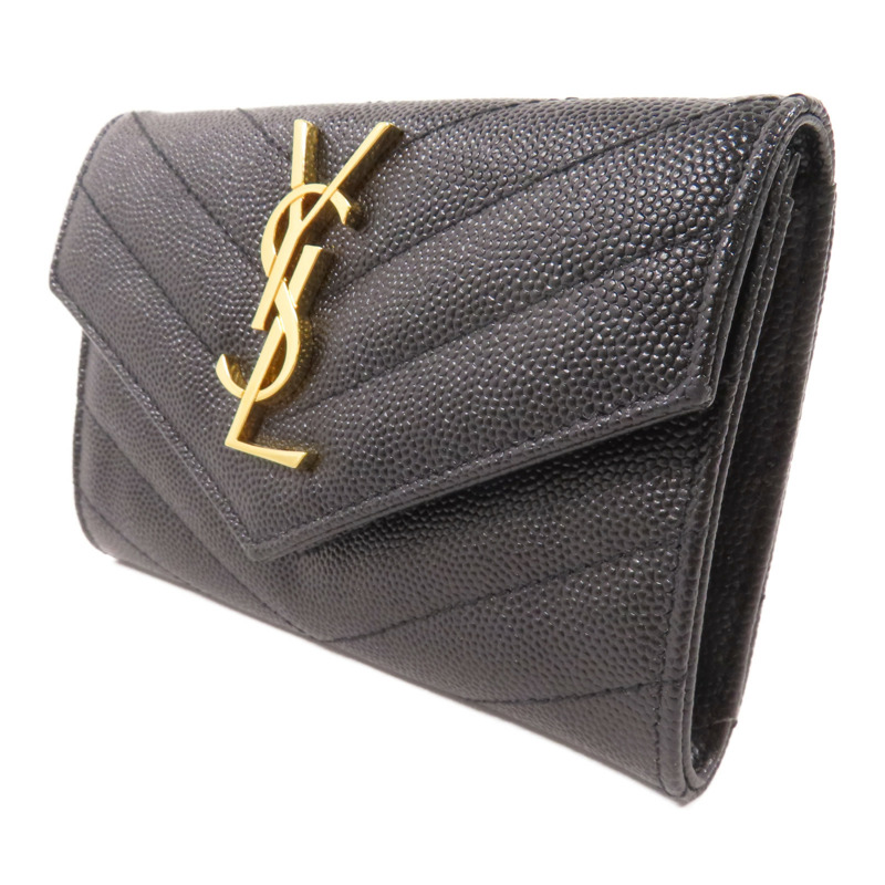 YVES SAINT LAURENT 牛皮皮革Card Case金扣卡套-2