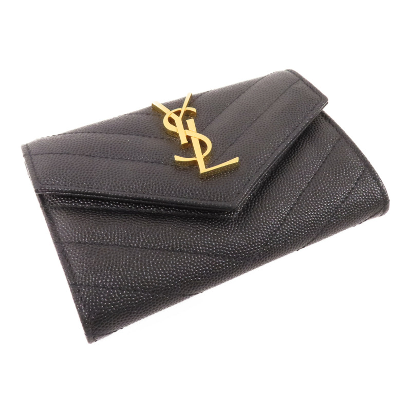 YVES SAINT LAURENT 牛皮皮革Card Case金扣卡套-3