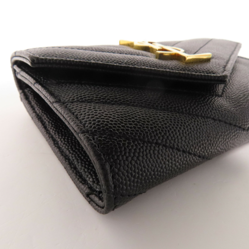YVES SAINT LAURENT 牛皮皮革Card Case金扣卡套-6