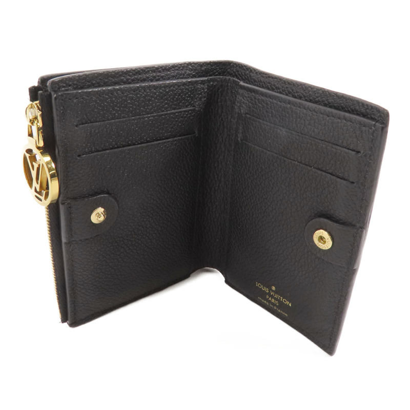 LOUIS VUITTON Monigram Empreinte Lisa金扣短錢包-9