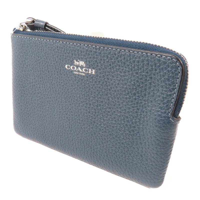 COACH 牛皮皮革Pouch Wallet銀扣錢包-2