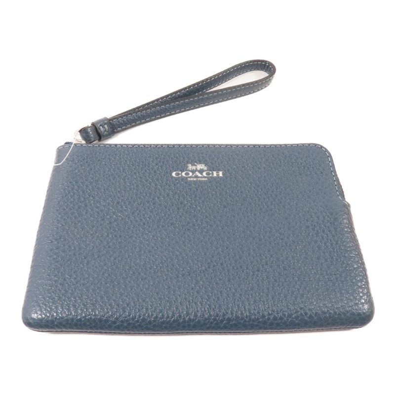 COACH 牛皮皮革Pouch Wallet銀扣錢包-3