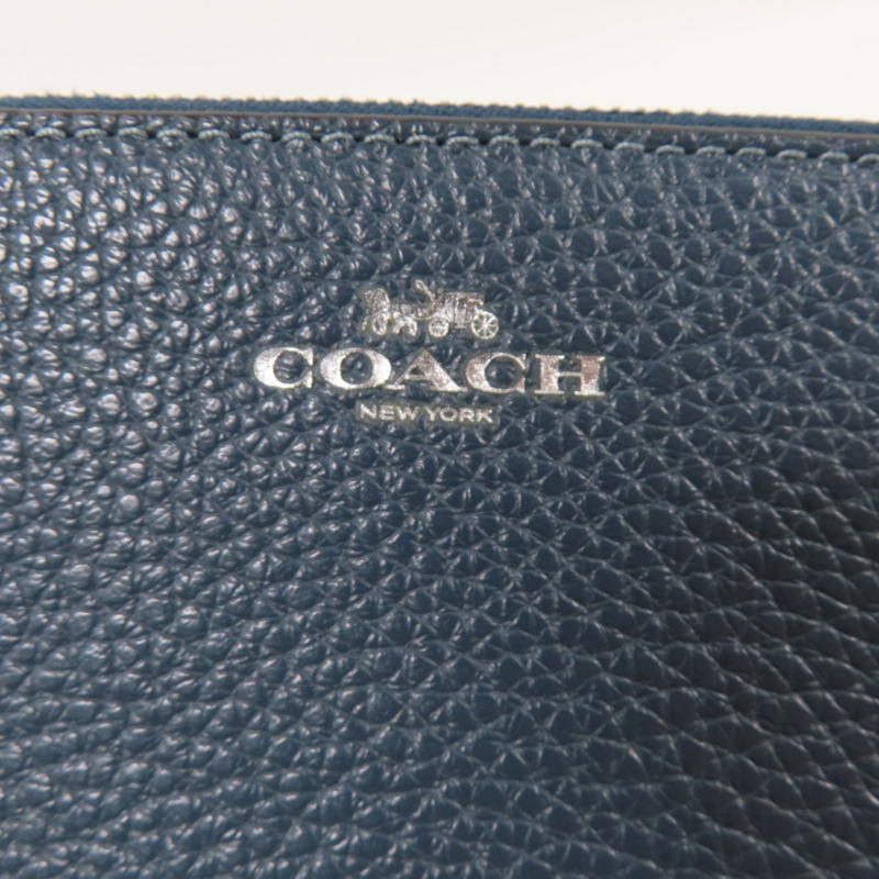 COACH 牛皮皮革Pouch Wallet銀扣錢包-5