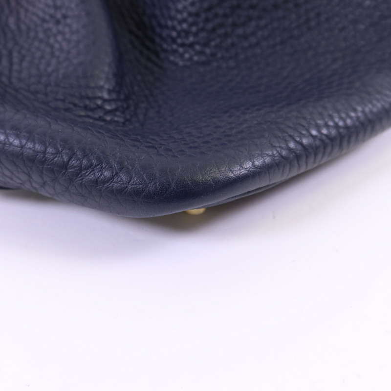 HERMES Clemence皮革Picotin PM金扣手挽袋Bleu Nuit-10