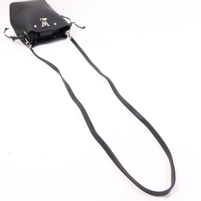 LOUIS VUITTON 牛皮皮革Nano Lockme銀扣肩背袋-9
