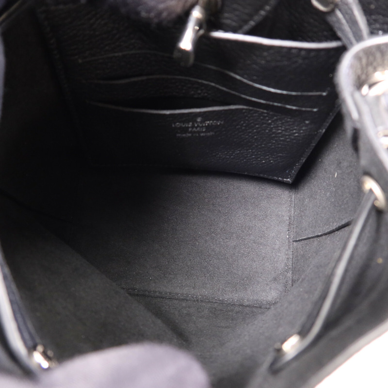 LOUIS VUITTON 牛皮皮革Nano Lockme銀扣肩背袋-10