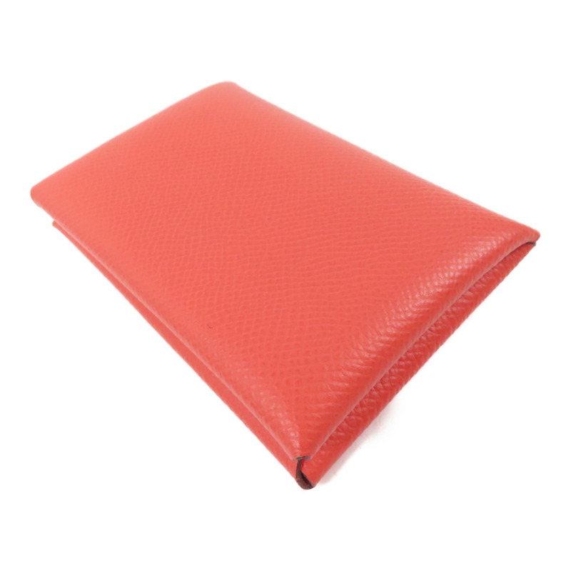 HERMES Epsom皮革Calvi Card Holder銀扣卡套Rose Jaipur-2