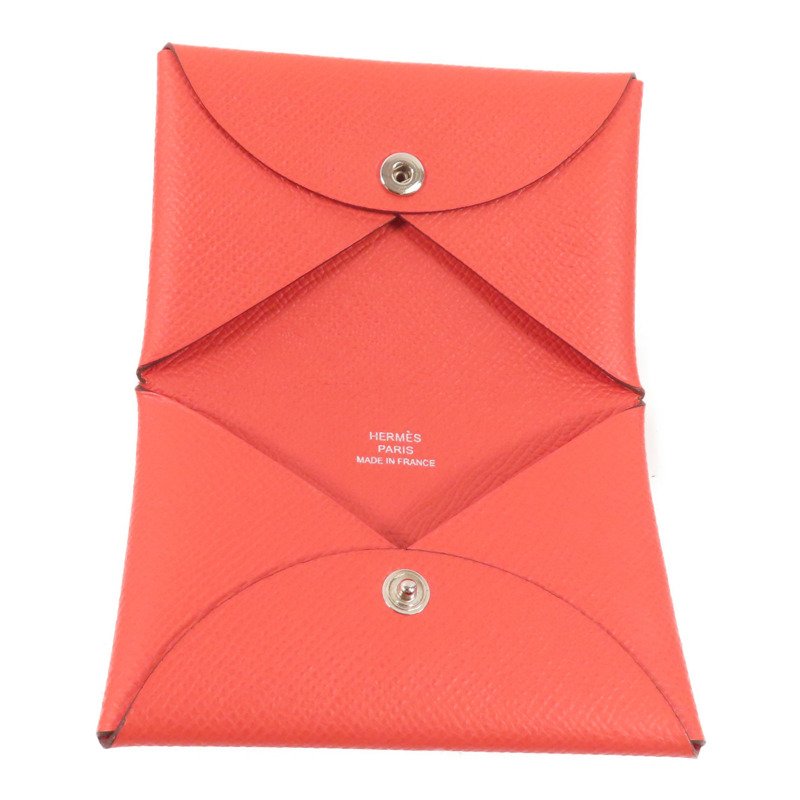 HERMES Epsom皮革Calvi Card Holder銀扣卡套Rose Jaipur-8
