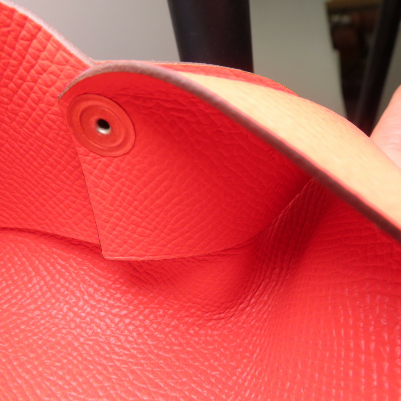 HERMES Epsom皮革Calvi Card Holder銀扣卡套Rose Jaipur-10