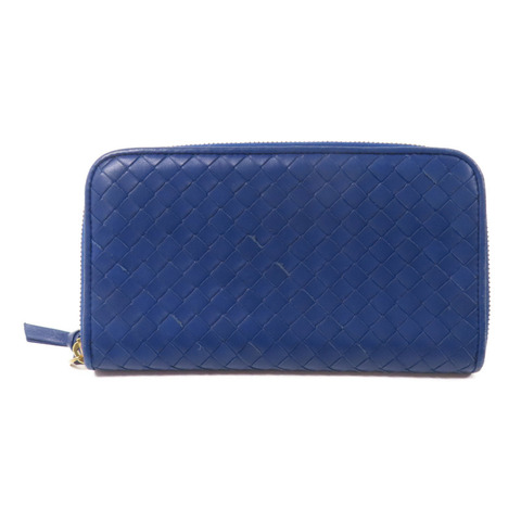 BOTTEGA VENETA 織紋皮革Round Long Wallet金扣拉鏈長錢包