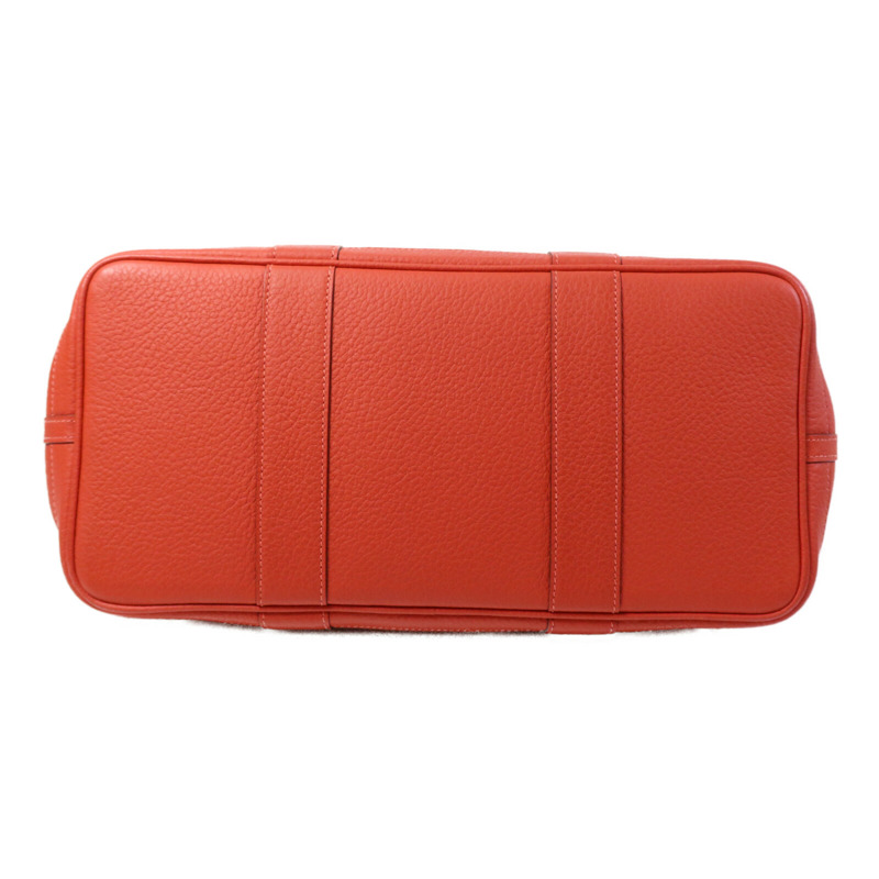 HERMES Negonda皮革Garden Party PM銀扣手挽袋Rouge Pivoine-3