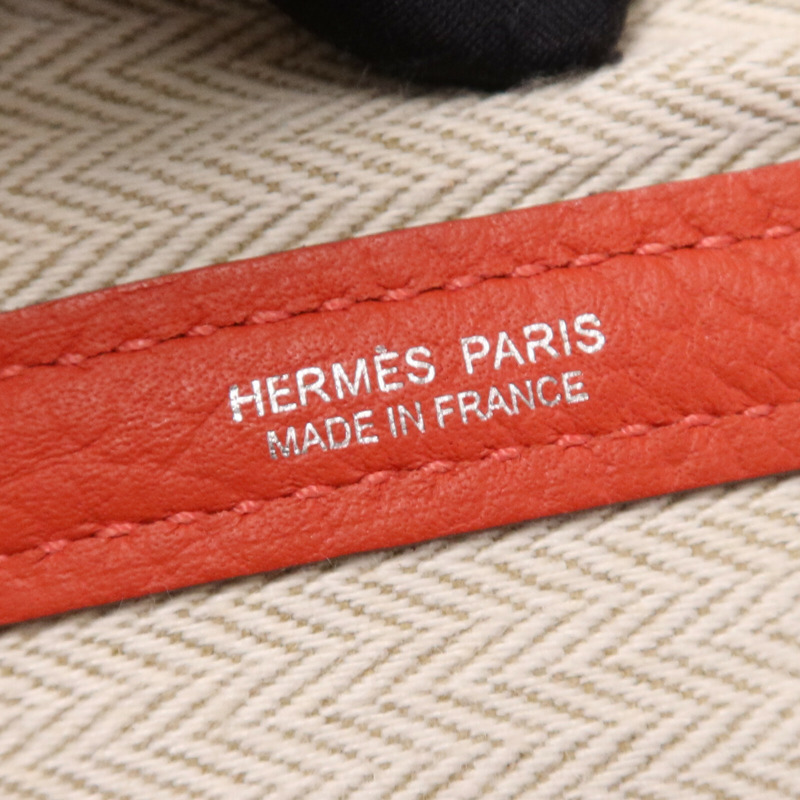 HERMES Negonda皮革Garden Party PM銀扣手挽袋Rouge Pivoine-11
