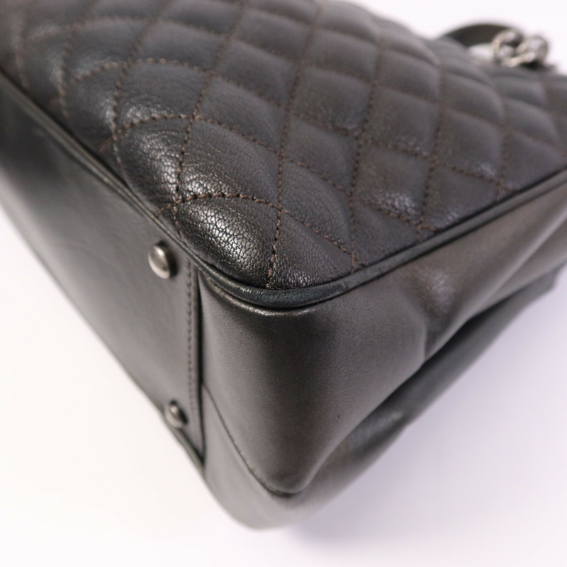 CHANEL 牛皮皮革Chain Shoulder Bag銀扣鏈帶肩背袋-6