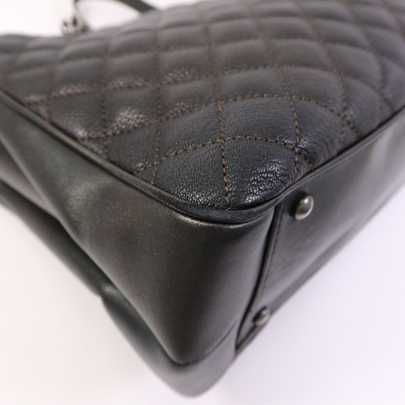 CHANEL 牛皮皮革Chain Shoulder Bag銀扣鏈帶肩背袋-7